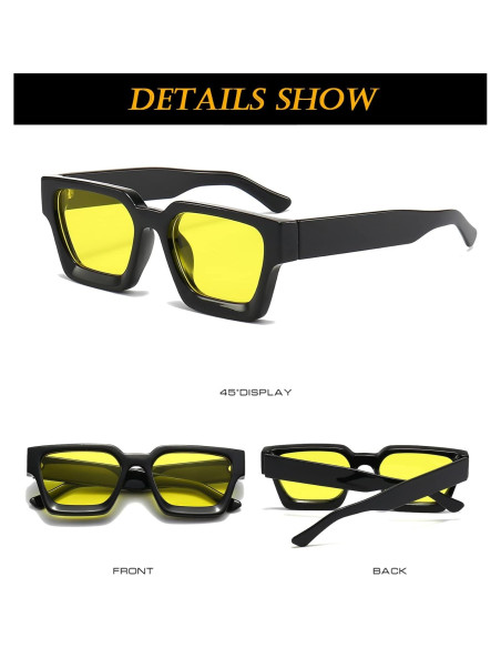 Gafas de sol gruesas cuadradas EYLRIM UV400 unisex