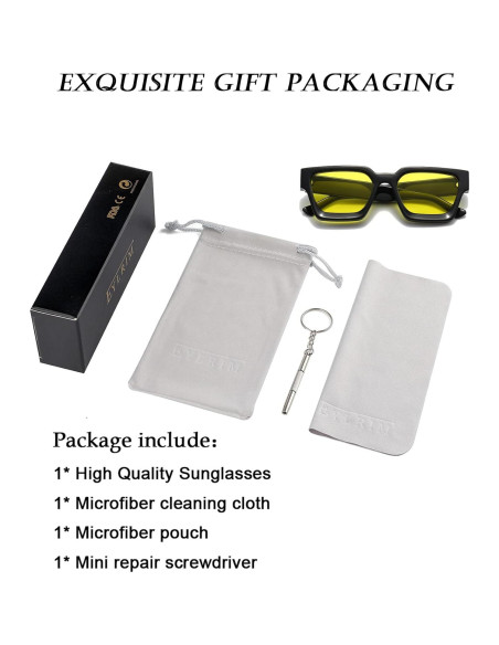Gafas de sol gruesas cuadradas EYLRIM UV400 unisex
