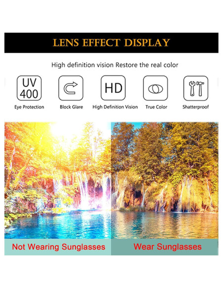 Gafas de sol gruesas cuadradas EYLRIM UV400 unisex