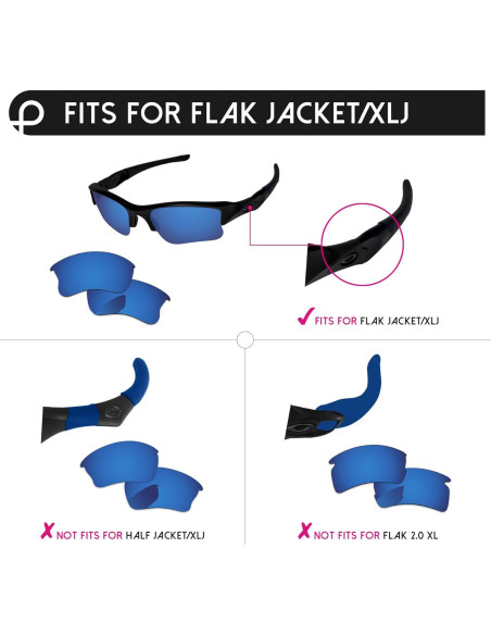 Lentes de Reemplazo PapaViva para Oakley Flak Jacket XLJ 63mm