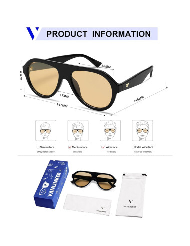 Gafas de sol aviador polarizadas VANLINKER VL9750 unisex