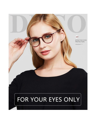 Gafas de Lectura DUCO Superligeras con Filtro Luz Azul - Rojo Vino