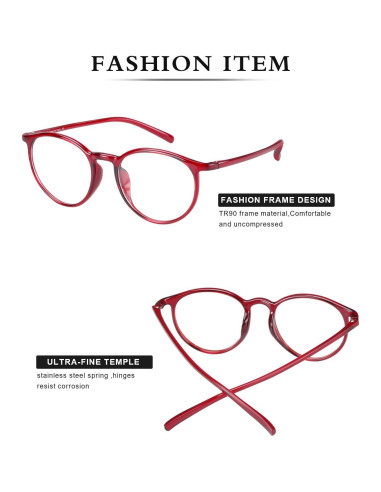 Gafas de Lectura DUCO Superligeras con Filtro Luz Azul - Rojo Vino