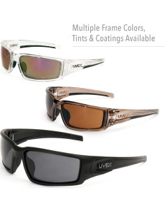 Gafas de Seguridad Uvex Hypershock S2975, Marco Claro, Lente Espejo Azul 2