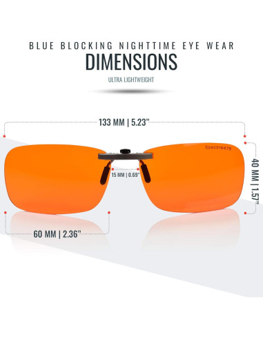Gafas clip-on bloqueadoras de luz azul Biorhythm Spectra479