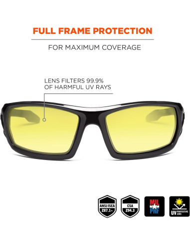 Gafas de Seguridad Ergodyne Skullerz ODIN, Impacto Z87.1+