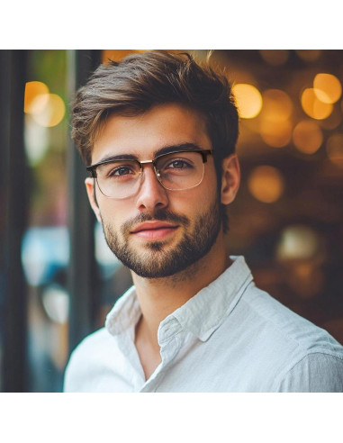 Gafas Anti Luz Azul Cyxus 8217 para Hombres con Montura Metal