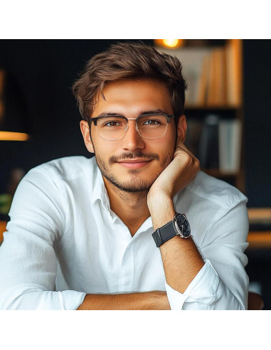 Gafas Anti Luz Azul Cyxus 8217 para Hombres con Montura Metal