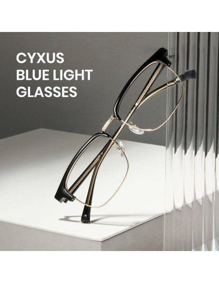 Gafas Anti Luz Azul Cyxus 8217 para Hombres con Montura Metal