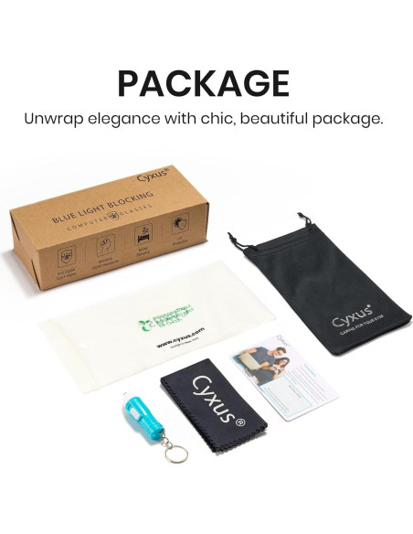 Gafas Anti Luz Azul Cyxus 8217 para Hombres con Montura Metal