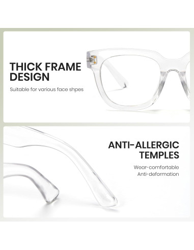 Gafas Cuadradas Anti-Luz Azul Cyxus UV400 Unisex