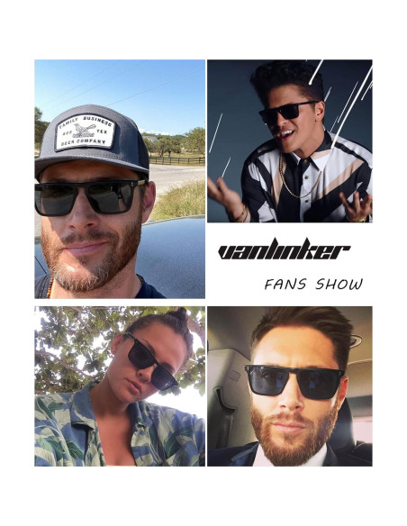 Gafas de sol cuadradas polarizadas Vanlinker UV400 para hombres