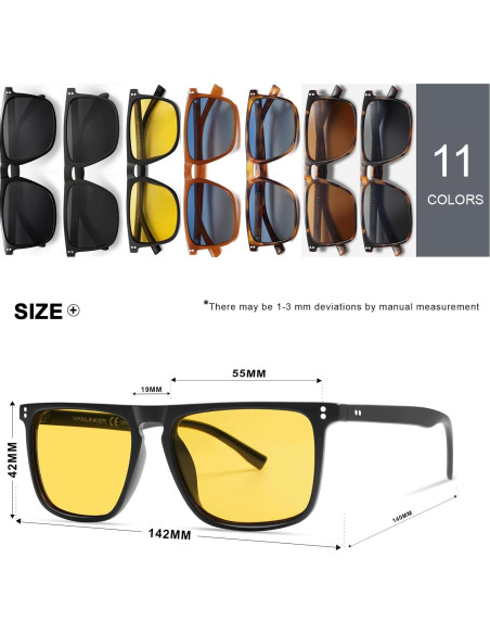 Gafas de sol cuadradas polarizadas Vanlinker UV400 para hombres