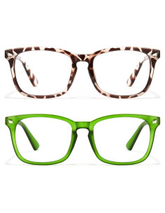 Gafas de bloqueo de luz azul Cyxus 2-Pack unisex, marco retro