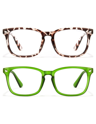 Gafas de bloqueo de luz azul Cyxus 2-Pack unisex, marco retro