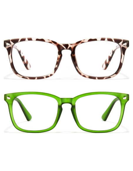 Gafas de bloqueo de luz azul Cyxus 2-Pack unisex, marco retro