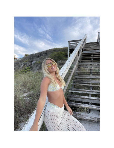 Gafas de sol retro ShadyVEU UV400 amarillas 60mm para mujeres