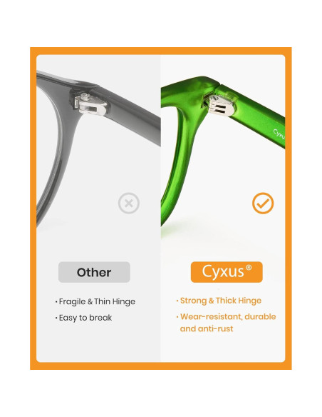 Gafas de bloqueo de luz azul Cyxus 2-Pack unisex, marco retro