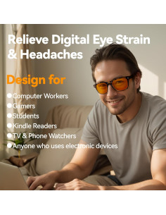 Gafas bloqueadoras luz azul VIKISOIO Tortuga-Ámbar Max 99% 2