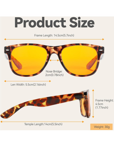 Gafas bloqueadoras luz azul VIKISOIO Tortuga-Ámbar Max 99%