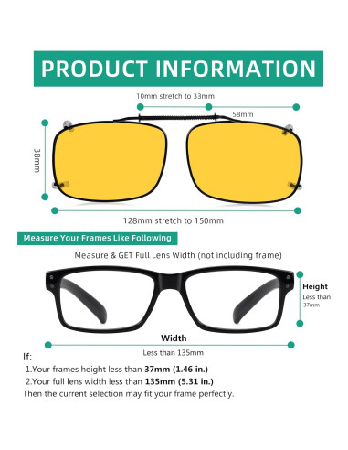 Gafas de sol clip Eyekepper grandes polarizadas 57mm UV400