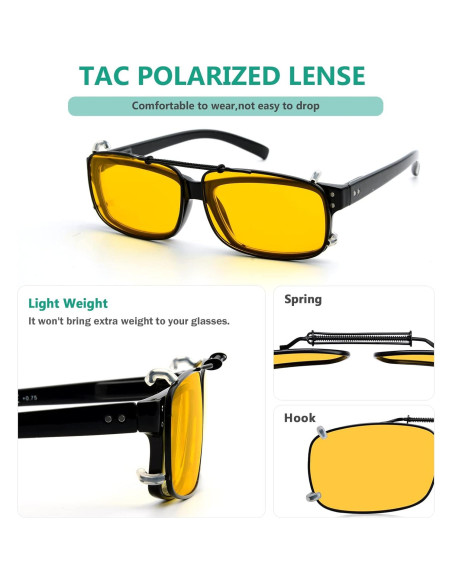 Gafas de sol clip Eyekepper grandes polarizadas 57mm UV400 Gafas de sol clip Eyekepper grandes polarizadas 57mm UV400