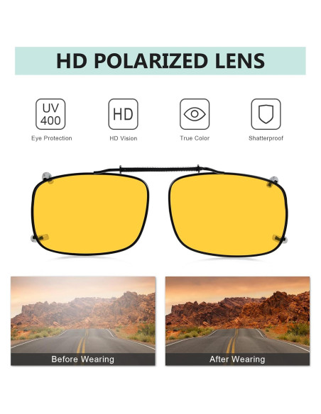 Gafas de sol clip Eyekepper grandes polarizadas 57mm UV400 Gafas de sol clip Eyekepper grandes polarizadas 57mm UV400