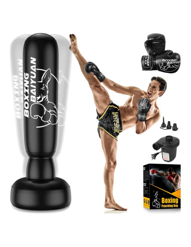 Saco de Boxeo Freestanding BaiYuan 180 cm con Guantes y Bomba