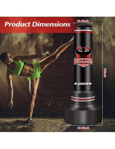 Bolsa de Boxeo de Pie JUOIFIP 177.8 cm con Guantes y Bomba