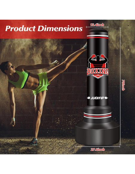 Bolsa de Boxeo de Pie JUOIFIP 177.8 cm con Guantes y Bomba