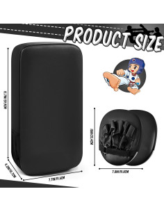 Poen 7 en 1 Almohadillas de Taekwondo y Boxeo - Negro 2