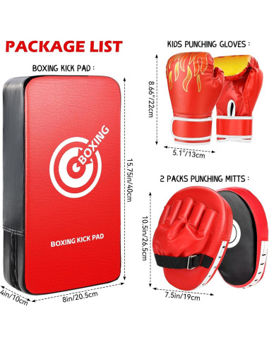 Juego de Guantes de Boxeo YORWHIN 3 en 1 para Niños