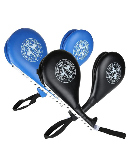 4 Almohadillas de Patada Taekwondo EATHEATY Azul y Negro