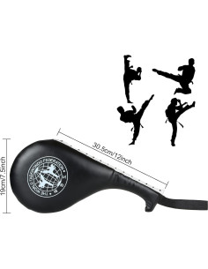 4 Almohadillas de Patada Taekwondo EATHEATY Azul y Negro 2