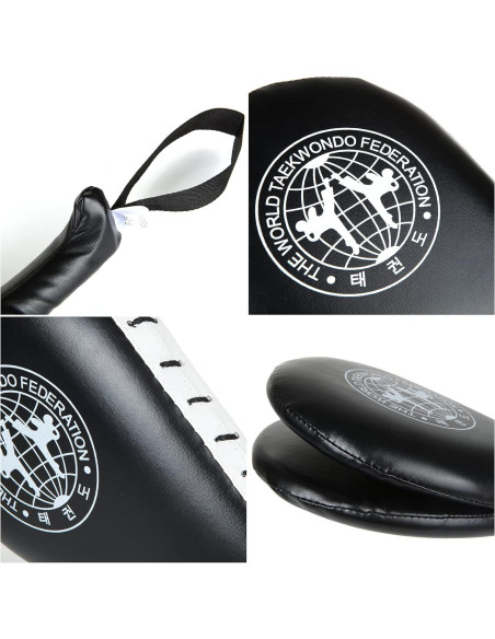 4 Almohadillas de Patada Taekwondo EATHEATY Azul y Negro