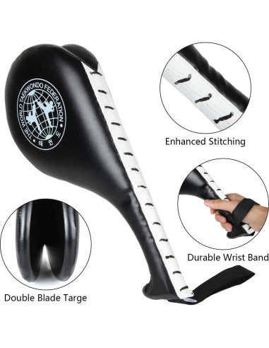 4 Almohadillas de Patada Taekwondo EATHEATY Azul y Negro