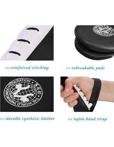 Almohadillas de Patada Taekwondo BREADEEP 1 Par Negro