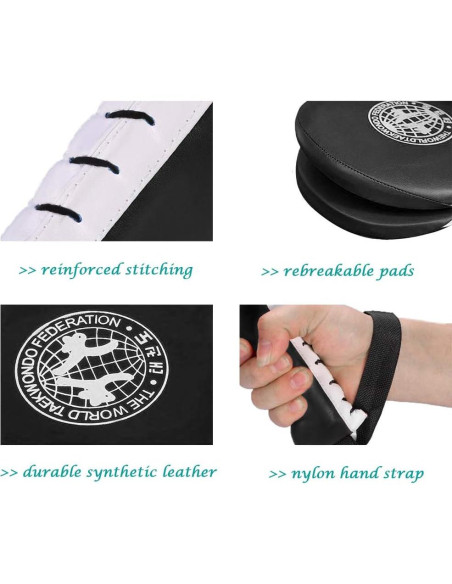 Almohadillas de Patada Taekwondo BREADEEP 1 Par Negro