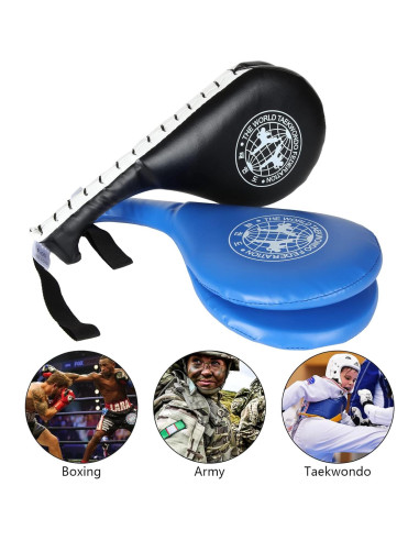 4 Almohadillas de Patada Taekwondo EATHEATY Azul y Negro