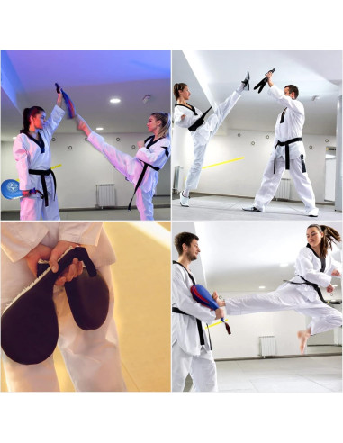 4 Almohadillas de Patada Taekwondo EATHEATY Azul y Negro