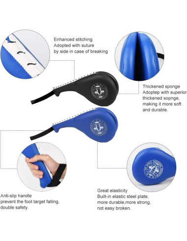 Almohadillas de Patada Taekwondo ORANGEHOME 01 Negro y Azul