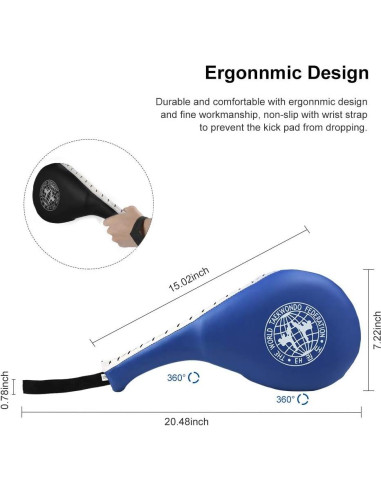 Almohadillas de Patada Taekwondo ORANGEHOME 01 Negro y Azul
