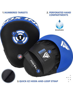 Guantes de Boxeo RDX-FPR-T1UB de Cuero Maya para MMA y Kickboxing 2