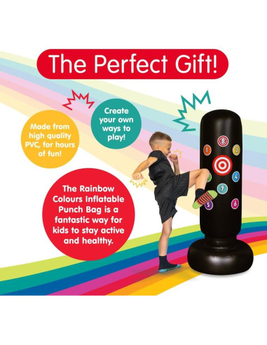 Bolsa de Golpes Inflable para Niños Colores del Arcoíris 80cm