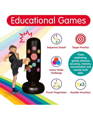 Bolsa de Golpes Inflable para Niños Colores del Arcoíris 80cm