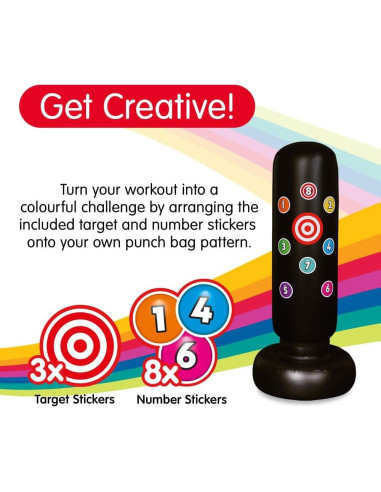 Bolsa de Golpes Inflable para Niños Colores del Arcoíris 80cm