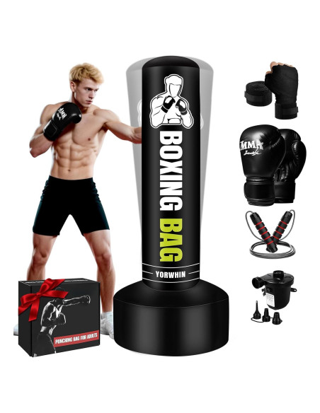 Saco de Boxeo YORWHIN 70" con Soporte y Accesorios