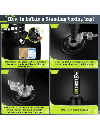 Saco de Boxeo YORWHIN 70" con Soporte y Accesorios