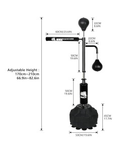 Entrenador de Velocidad de Boxeo INNOLIFE Altura Ajustable 170-210 cm 2