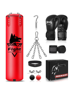 Bolsa de Boxeo Colgante YORWHIN 4FT + Guantes 12OZ + Accesorios